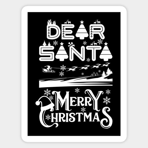 Dear Santa Merry Christmas Sticker by Introvert Home 